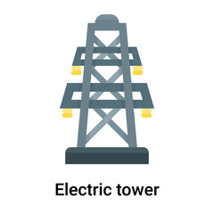 Electric tower icon vector sign and symbol isolated on white background, Electric tower logo concept