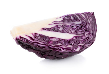 Purple cabbage isolated on white background