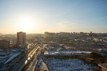 Naklejka na ściany i meble architecture of the city of Krasnoyarsk
