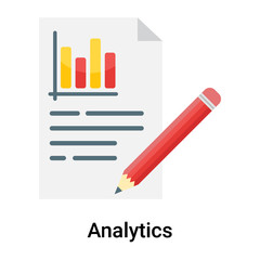 Analytics icon vector sign and symbol isolated on white background, Analytics logo concept