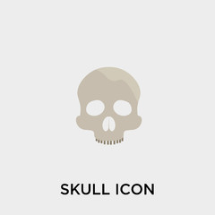 Skull icon vector sign and symbol isolated on white background, Skull logo concept
