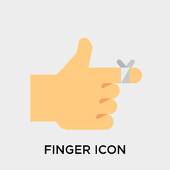 Finger icon vector sign and symbol isolated on white background, Finger logo concept