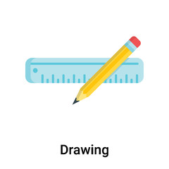 Drawing icon vector sign and symbol isolated on white background, Drawing logo concept