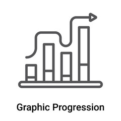 Graphic Progression icon vector sign and symbol isolated on white background, Graphic Progression logo concept
