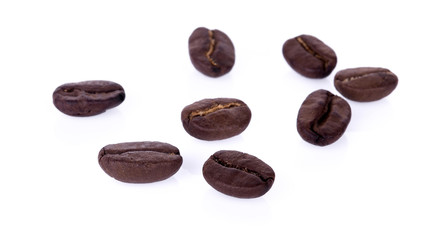 Roasted Coffee Bean on white background.