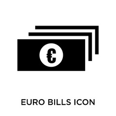 Euro bills icon vector sign and symbol isolated on white background, Euro bills logo concept