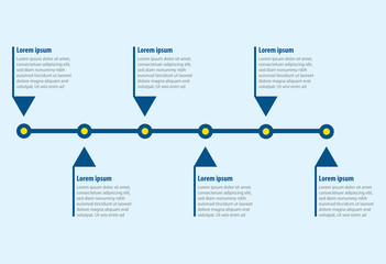 vector of 6 steps linear infographic templated
