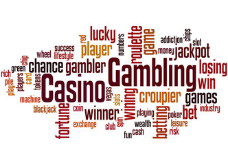 Casino gambling word cloud concept