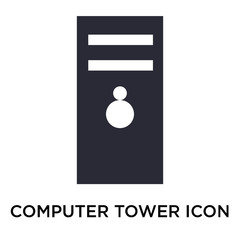 Computer Tower icon vector sign and symbol isolated on white background, Computer Tower logo concept