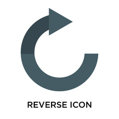 Reverse icon vector sign and symbol isolated on white background, Reverse logo concept