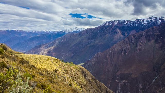 Andean Mountain, Colca Canyon, Peru, South America, Time Lapse, 4k
