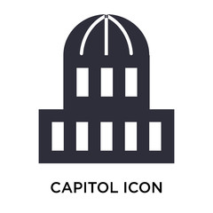 Capitol icon vector sign and symbol isolated on white background, Capitol logo concept