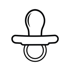 baby dummy pacifier icon in flat cartoon style, stock vector illustration