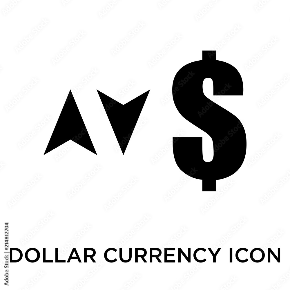 Wall mural Dollar currency sign with up and down arrows icon vector sign and symbol isolated on white background, Dollar currency sign with up and down arrows logo concept