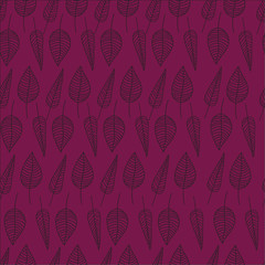 Vector illustration of autumn leaves seamless pattern. Floral organic background. Print for textile