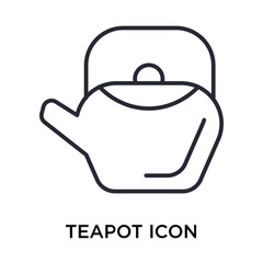 Teapot icon vector sign and symbol isolated on white background, Teapot logo concept