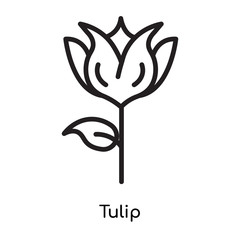 Obraz premium Tulip icon vector sign and symbol isolated on white background, Tulip logo concept