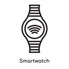 Smartwatch icon vector sign and symbol isolated on white background, Smartwatch logo concept