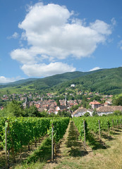 Fototapeta na wymiar der bekannte Weinort Ribeauville nahe Colmar in Grand Est (früher Elsass),Frankreich