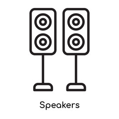 Speakers icon vector sign and symbol isolated on white background, Speakers logo concept