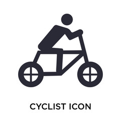 cyclist icon vector sign and symbol isolated on white background, cyclist logo concept