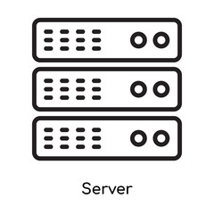Server icon vector sign and symbol isolated on white background, Server logo concept
