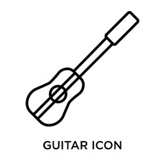 Guitar icon vector sign and symbol isolated on white background, Guitar logo concept
