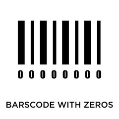 Barscode with zeros icon vector sign and symbol isolated on white background, Barscode with zeros logo concept