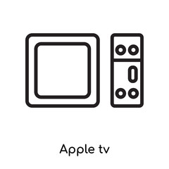 Apple tv icon vector sign and symbol isolated on white background, Apple tv logo concept