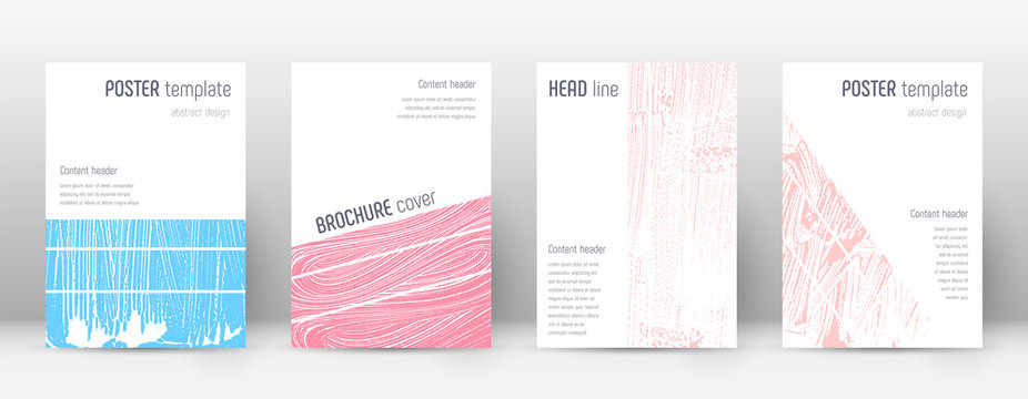Cover page design template. Geometric brochure layout. Breathtaking trendy abstract cover page. Pink