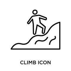Climb icon vector sign and symbol isolated on white background, Climb logo concept