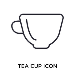 Tea cup icon vector sign and symbol isolated on white background, Tea cup logo concept