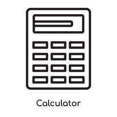 Calculator icon vector sign and symbol isolated on white background, Calculator logo concept