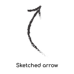 Sketched arrow icon vector sign and symbol isolated on white background, Sketched arrow logo concept