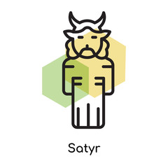 Satyr icon vector sign and symbol isolated on white background, Satyr logo concept