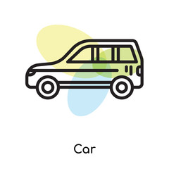 Car icon vector sign and symbol isolated on white background, Car logo concept