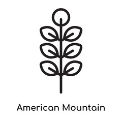 American Mountain Ash icon vector sign and symbol isolated on white background, American Mountain Ash logo concept