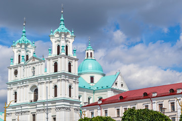 Fototapeta na wymiar Cathedral of St. Francis Xavier in Grodno, Belarus