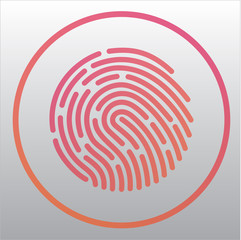 Mobile application for recognition fingerprint. Vector illustration Eps10 file
