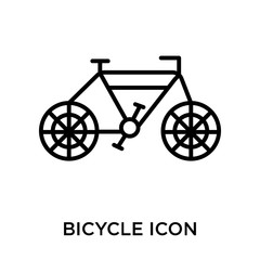 Fototapeta na wymiar Bicycle icon vector sign and symbol isolated on white background, Bicycle logo concept