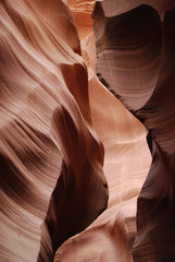 Sandstone canyon in Navajo reservation, Antelope Canyon - 214816779