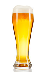 glass of beer isolated on white background.
