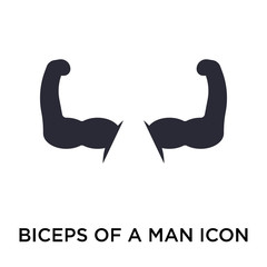 Biceps of a man icon vector sign and symbol isolated on white background, Biceps of a man logo concept