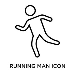 Running man icon vector sign and symbol isolated on white background, Running man logo concept