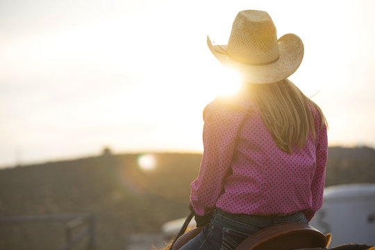 Cowgirl at Sunset