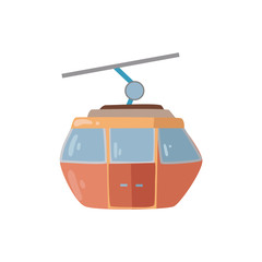 Ski elevator cabin symbol vector illustration.  Gondola icon isolated on white background.