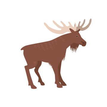 Sweden elk symbol vector illustration.  Nordic moose icon isolated on white background.