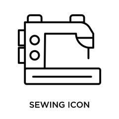 Sewing icon vector sign and symbol isolated on white background, Sewing logo concept