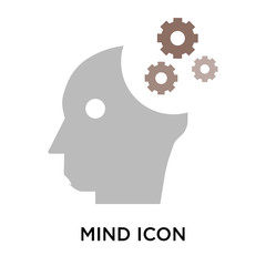 Mind icon vector sign and symbol isolated on white background, Mind logo concept
