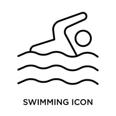 Swimming icon vector sign and symbol isolated on white background, Swimming logo concept